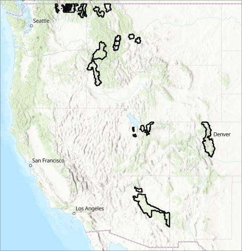 Wildfire Crisis Strategy landscapes and high-risk watersheds where sampling will be focused for the project.